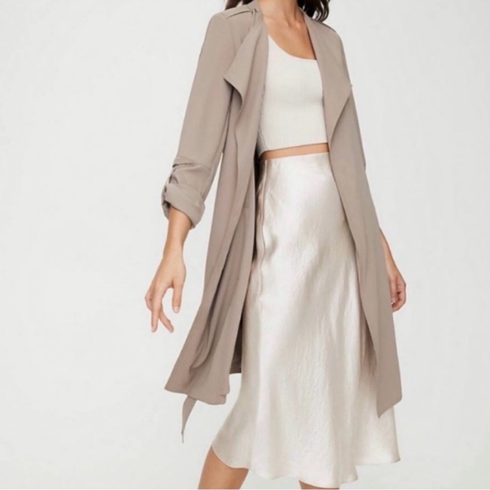 Babaton Taupe Open Front duster coat size medium